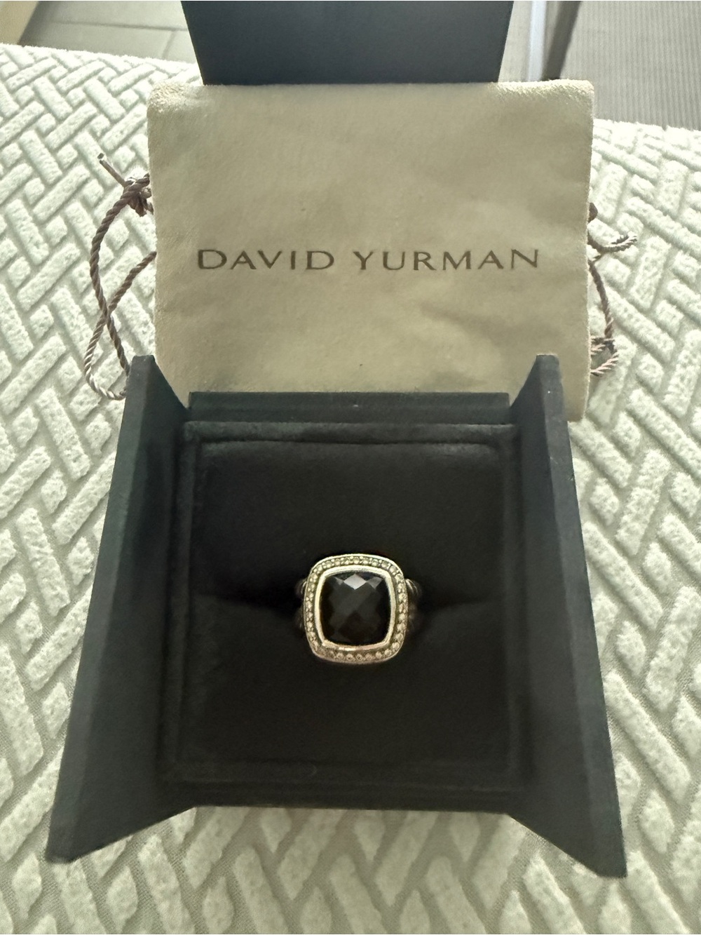 David Yurman Albion Sterling Silver with Black Onyx and Diamonds 11mm
